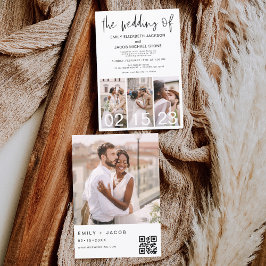 Invitación El Boda del código QR Minimalista Simple