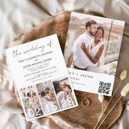 Invitación El Boda del código QR Minimalista Simple