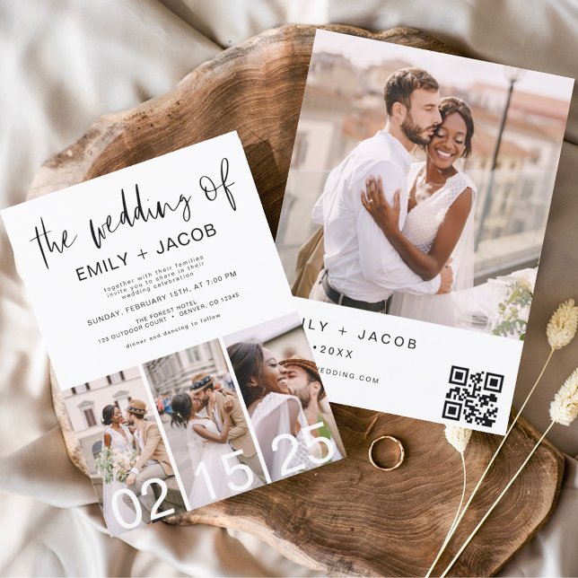 Invitación El Boda del código QR Minimalista Simple (Subido por el creador)