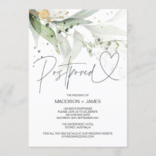 Invitación El Boda del Eucalipto Verde pospuesto cambia la fe