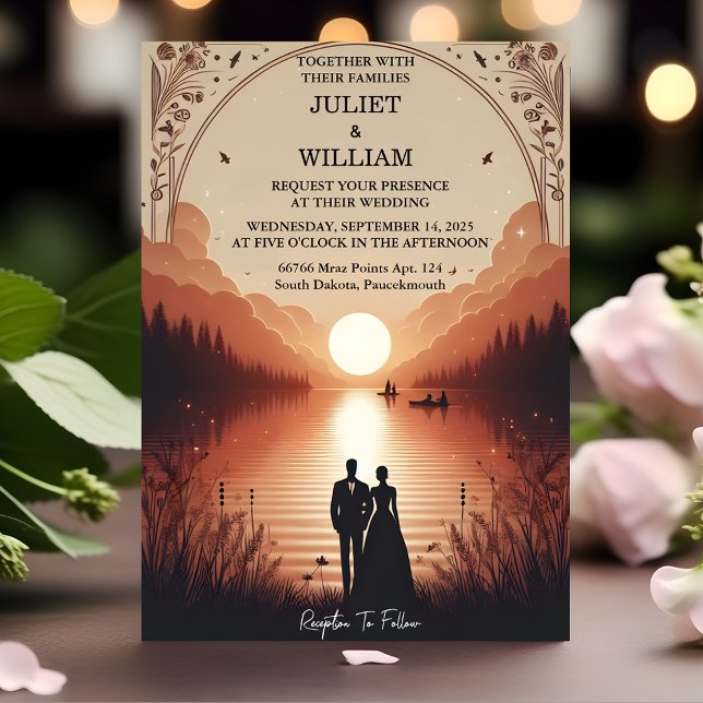 Invitación El Boda del lago al aire libre de Mountain Lakesid (Subido por el creador)