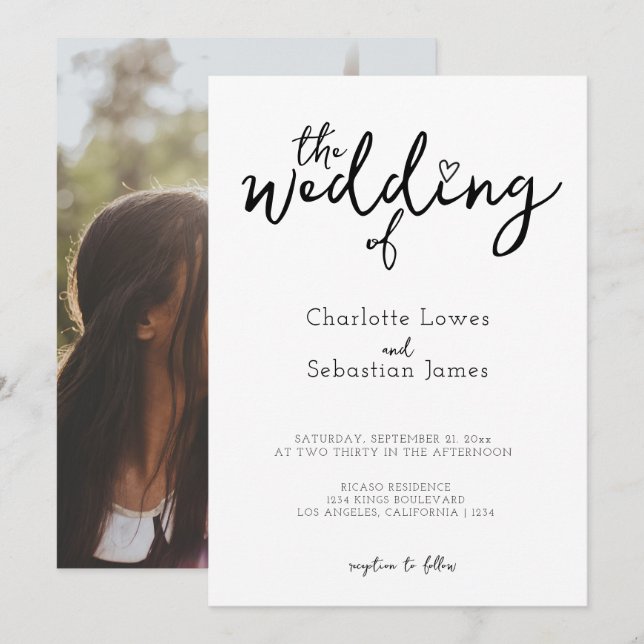 Invitación El Boda del Minimalista (Anverso / Reverso)