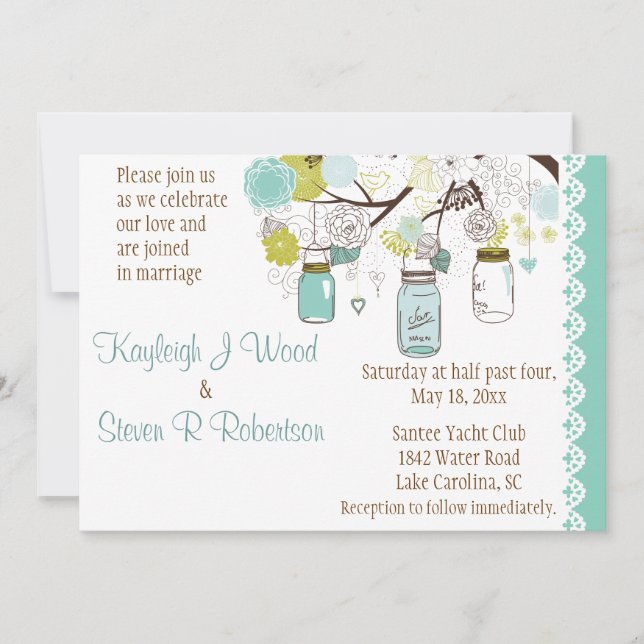 Invitación El Boda del sueño de Aqua Summer (Anverso)