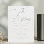 Invitación El Boda es el blanco grisáceo de luz simple<br><div class="desc">Invitación a la boda moderna de mano blanca y grisácea para un boda moderno,  formal o informal. Sage y blanco con una impresionante caligrafía moderna.</div>
