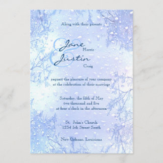 Invitación el boda escarchado elegante de los azules claros