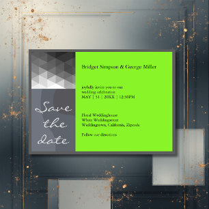 Invitación El boda geométrico limpio formal protege la fecha