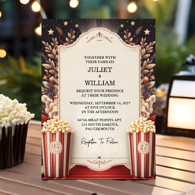 Invitación El Boda más popular en el papel de retro cinematog (Subido por el creador)