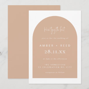 Invitación El Boda mínimo del arco moderno de Rubor atando el