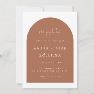 Invitación El Boda mínimo del arco moderno del cobre atando e