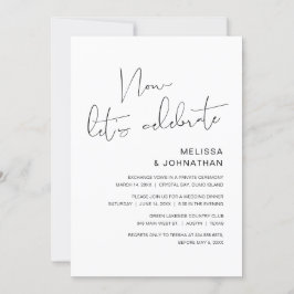 Invitación El Boda moderno Elopement, ahora celebremos
