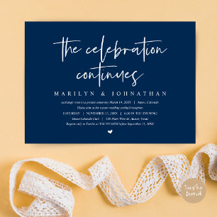Invitación El Boda moderno Elopement la celebración continúa