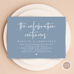 Invitación El Boda moderno Elopement la celebración continúa
