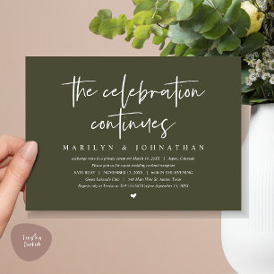 Invitación El Boda moderno Elopement la celebración continúa