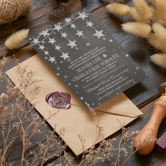 Invitación El Boda ruso Chalkboard debajo de las estrellas (Subido por el creador)