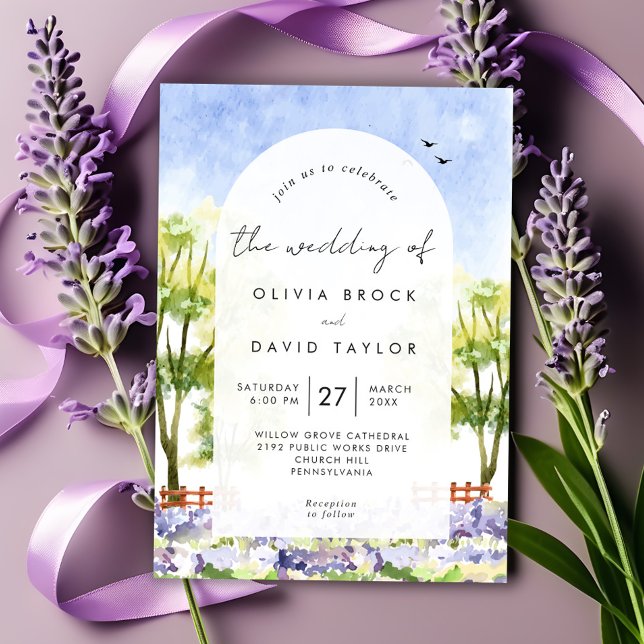 Invitación El Boda ruso lavender Boho (Subido por el creador)