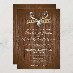 Invitación El Boda Rústico La Cacería Ha Terminado