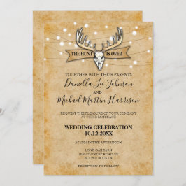 Invitación El Boda Rústico La Cacería Ha Terminado