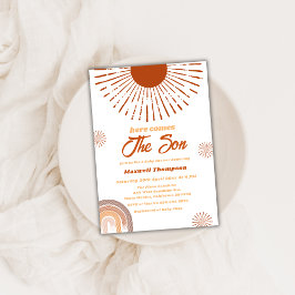 Invitación El Boho arcoiris viene el Baby Shower del hijo