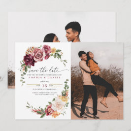 Invitación El Boho Country Rustic Floral Salva La Fecha
