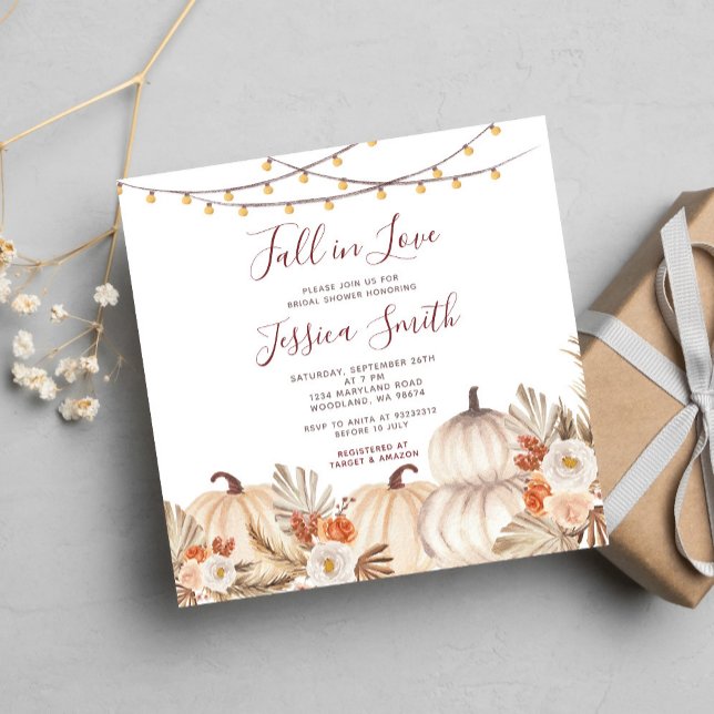Invitación El Boho de calabaza rusa se enamora ducha de novia (Subido por el creador)
