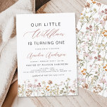 Invitación El Boho de Flores Silvestres Primer Jardín de Cump<br><div class="desc">Eleva tu evento con nuestra exquisita Invitación de cumpleaños a la Moda Wildflower Boho, ahora disponible para la compra. Esta encantadora invitación capta la esencia de la celebración con sus tonos claros y su caprichoso diseño de flores silvestres. Diseñado a la perfección, promete marcar el tono para un evento memorable....</div>