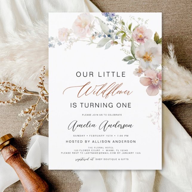 Invitación El Boho de Flores Silvestres Primer Jardín de Cump (Subido por el creador)