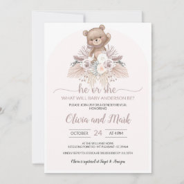 Invitación El Boho de Grass Boho Pampas lleva la revelación d