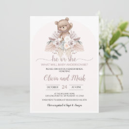 Invitación El Boho de Grass Boho Pampas lleva la revelación d