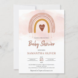 Invitación El boho de moda Rainbow Dusty Pink and Dark Brown