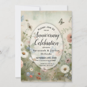 Invitación El Boho florece y el aniversario de las flores de 