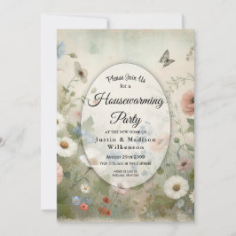 Invitación El Boho florece y las flores de cosecha de vintage