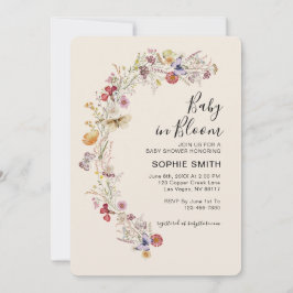Invitación El Boho Garden de Flores Silvestres Bebé En Bloom