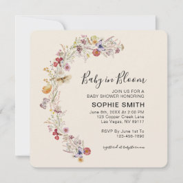 Invitación El Boho Garden de Flores Silvestres Bebé En Bloom