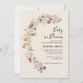Invitación El Boho Garden de Flores Silvestres Bebé En Bloom