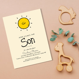 Invitación El Boho Minimalista Aquí Viene El Baby Shower Del