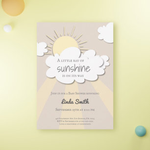 Invitación El Boho moderno Sunshine Neutral Baby Shower
