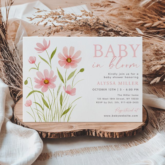Invitación El Boho Neutral Wildflowers Baby en Bloom Baby Sho (Subido por el creador)