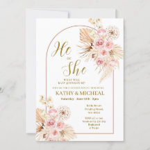 El boho rosado pampas revelan su género