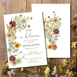 Invitación El Boho ruso Wildflower Sage Green Baby Shower