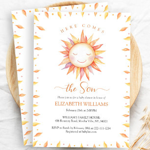 Invitación El Boho viene aquí, la ducha de bebé