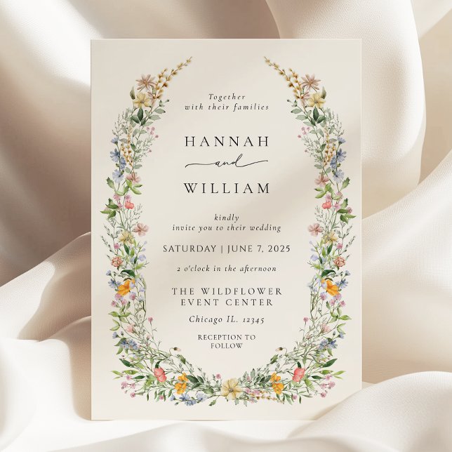 Invitación El Boho Wildflower Beige todo en un Boda (Subido por el creador)