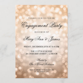 Invitación El Bokeh De Cobre Enciende El Partido De Compromis