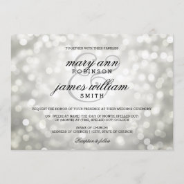 Invitación El Bokeh de Plata ilumina la elegante boda