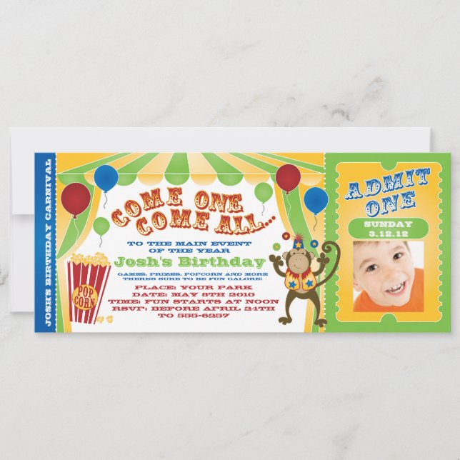 INVITACIÓN EL BOLETO DEL CARNAVAL DEL CIRCO INVITA (Anverso)