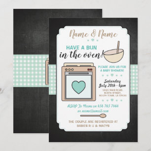 Invitación El bollo de Fiesta de Baby Shower en la revelación