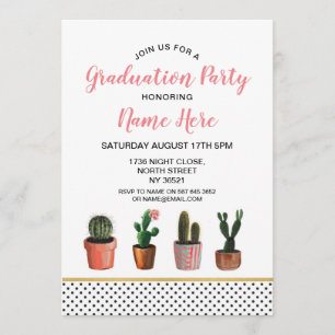 Invitación El bonito del cactus del oro de la fiesta de