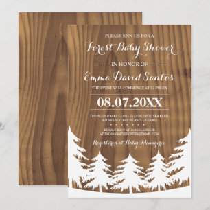 Invitación El bosque blanco de encargo Baby Shower invita