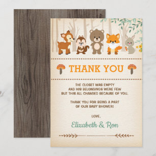 Invitación El bosque rústico de Baby Shower del arbolado le