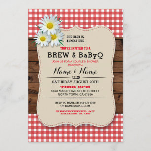 Invitación El Brew y la margarita de madera roja de BABYQ