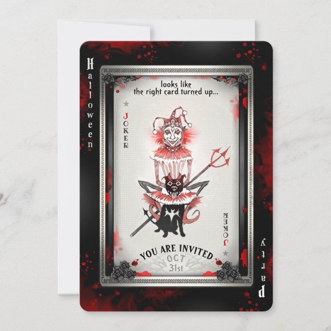 Invitación El bromista y su carta de fiesta de Pitbull Hallow (Anverso)